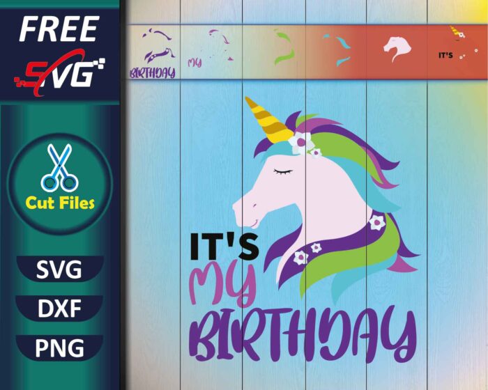 Unicorn Birthday SVG Free