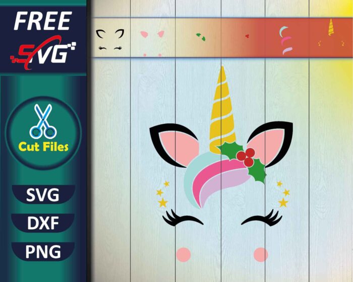 Unicorn Christmas SVG Free