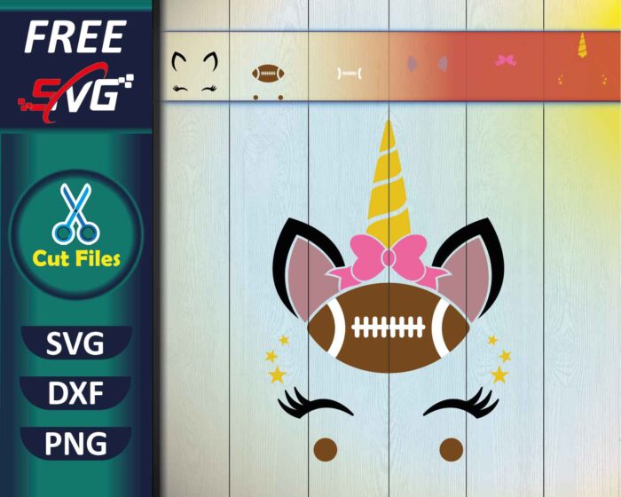 Unicorn Head Football Soccer SVG Free