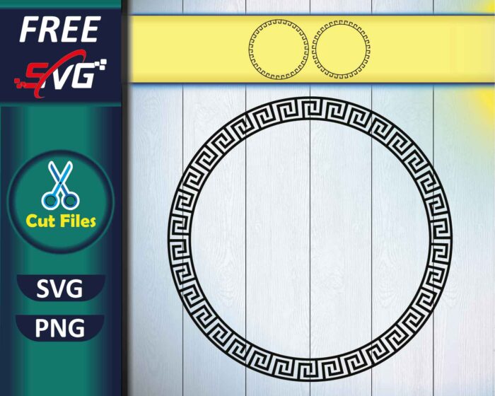 Circle Greek Key Frame SVG Free