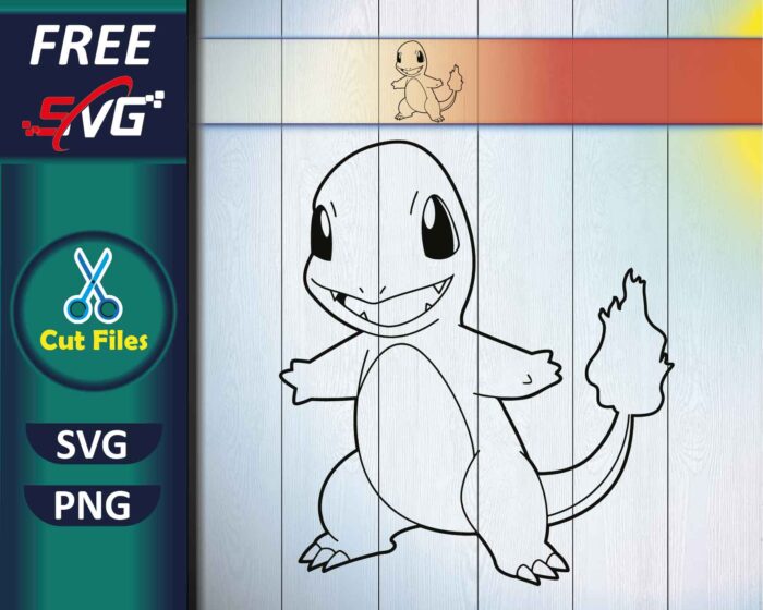 Charmander Silhouette SVG Free