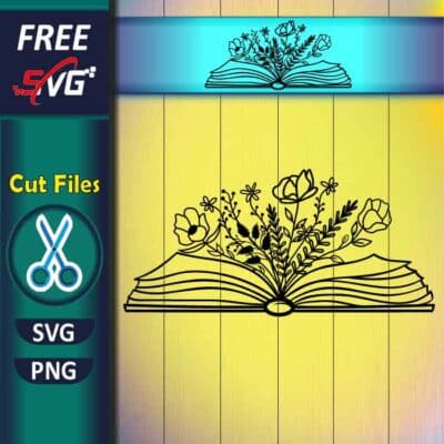 Floral Book SVG Free | Book with Flowers SVG for Cricut