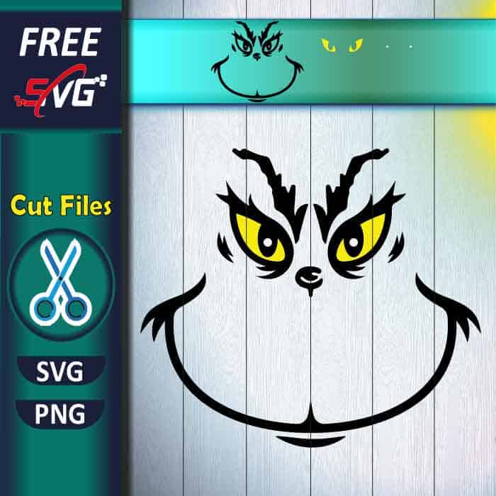 Grinch smile SVG free, grinch face svg free for Cricut