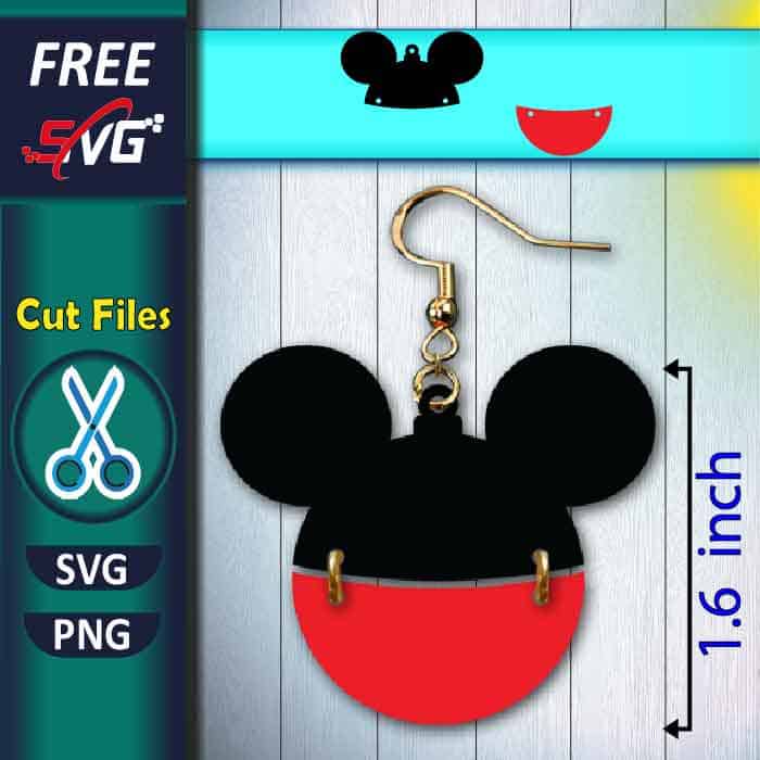 Mickey Mouse Christmas earrings SVG free