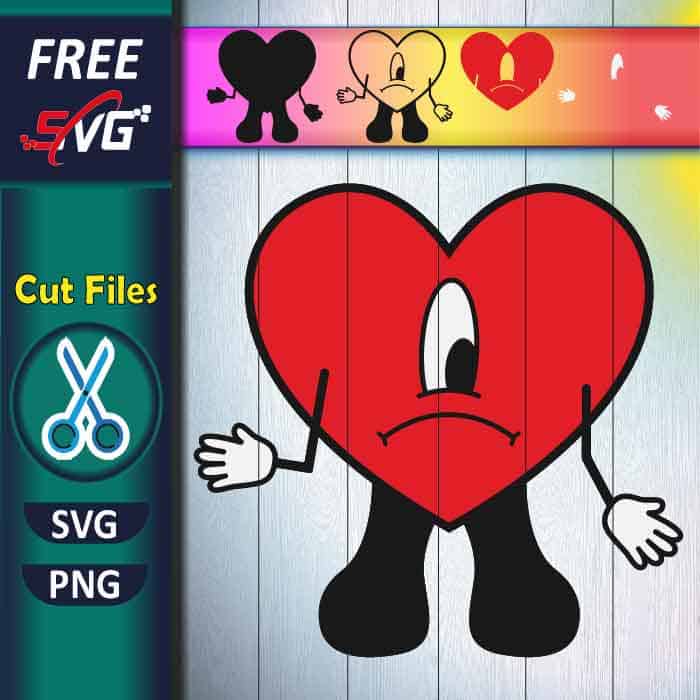 bad bunny SVG free, Sad heart svg free for Cricut, Un Verano sin ti SVG