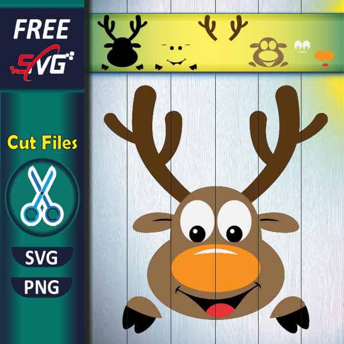 Reindeer face SVG free, reindeer Christmas SVG free