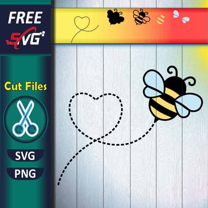 Flying bee SVG free, bee SVG, bee trail SVG free