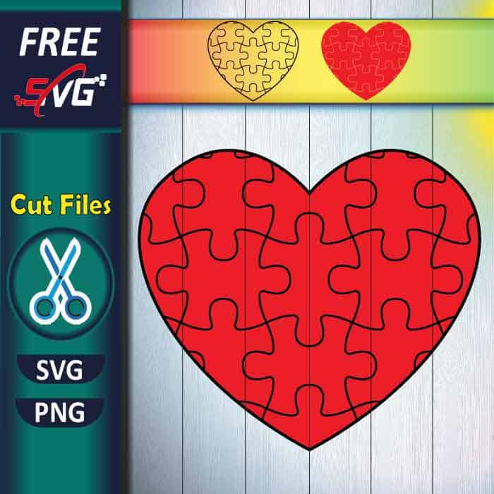 Heart puzzle SVG free, autism heart puzzle SVG free