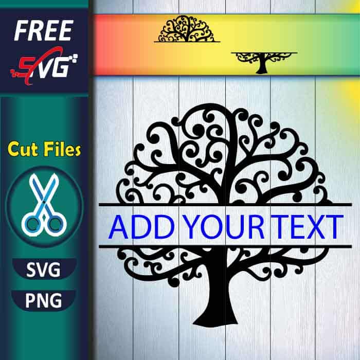 Split monogram family tree SVG free