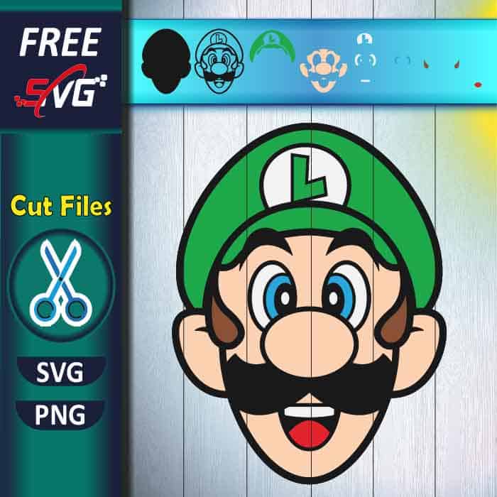 Free SVG Luigi face