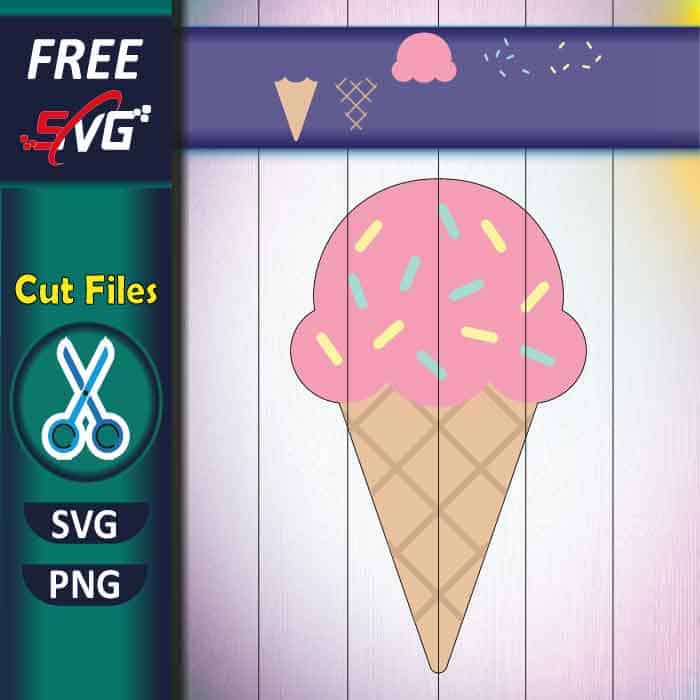 Ice Cream cone SVG free - Icecream with sprinkles SVG