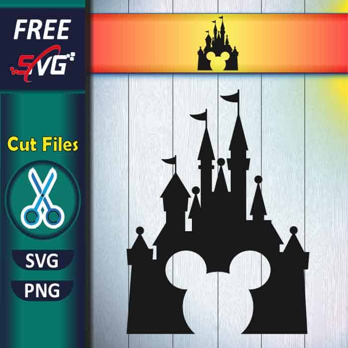 Mickey head with castle SVG free, Disney castle SVG