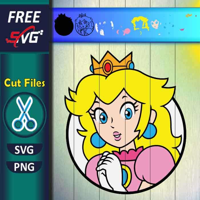 Princess Peach SVG free for Cricut - Super Mario characters SVG