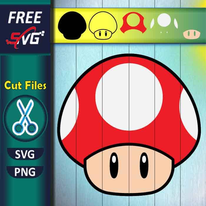 Mushroom SVG free download, Super Mario characters SVG