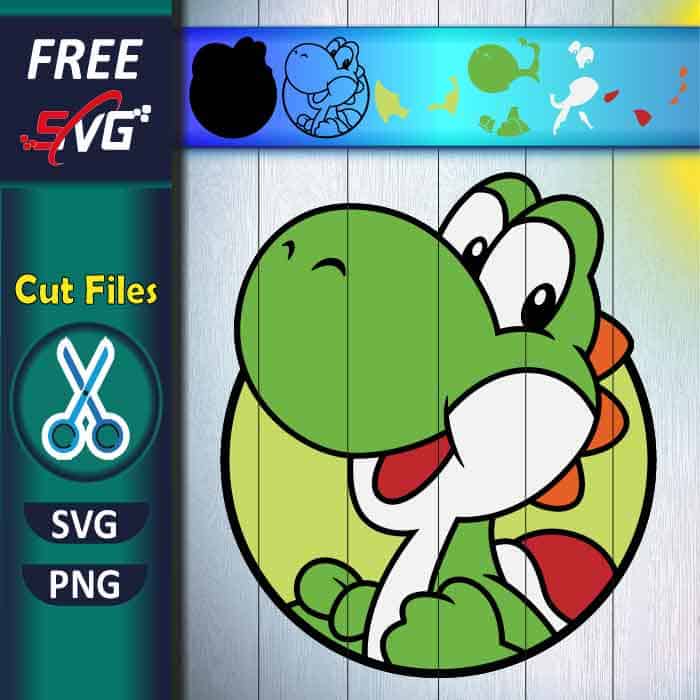 Yoshi face SVG free for Cricut – Super Mario characters SVG