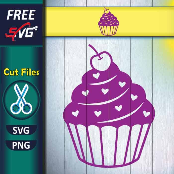 Love Cupcake SVG free - Heart Cupcake SVG