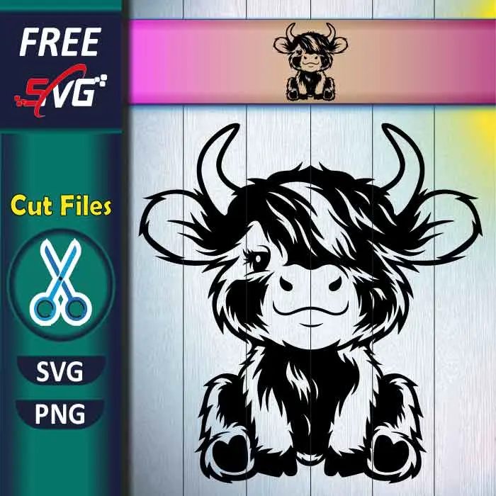 Cute Highland Cow SVG free - Highland cow silhouette, SVG Cut file